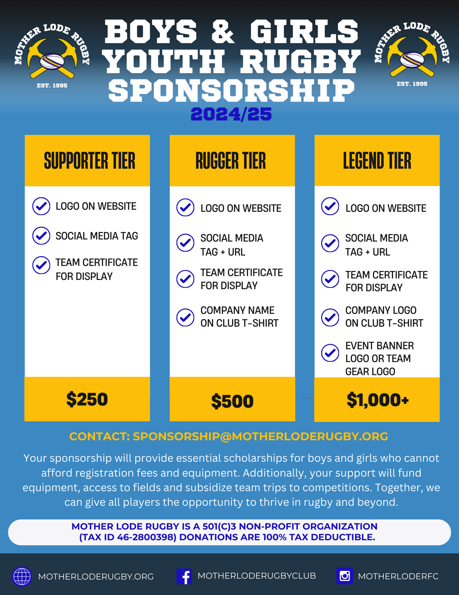 Sponsorship MLRFC