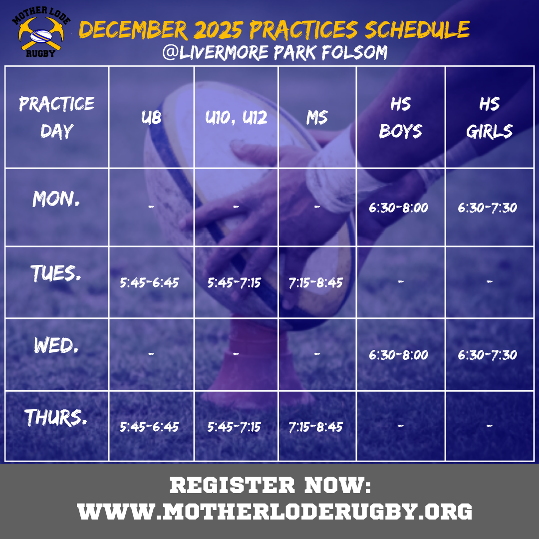 Dec 2025 Practice Schedule